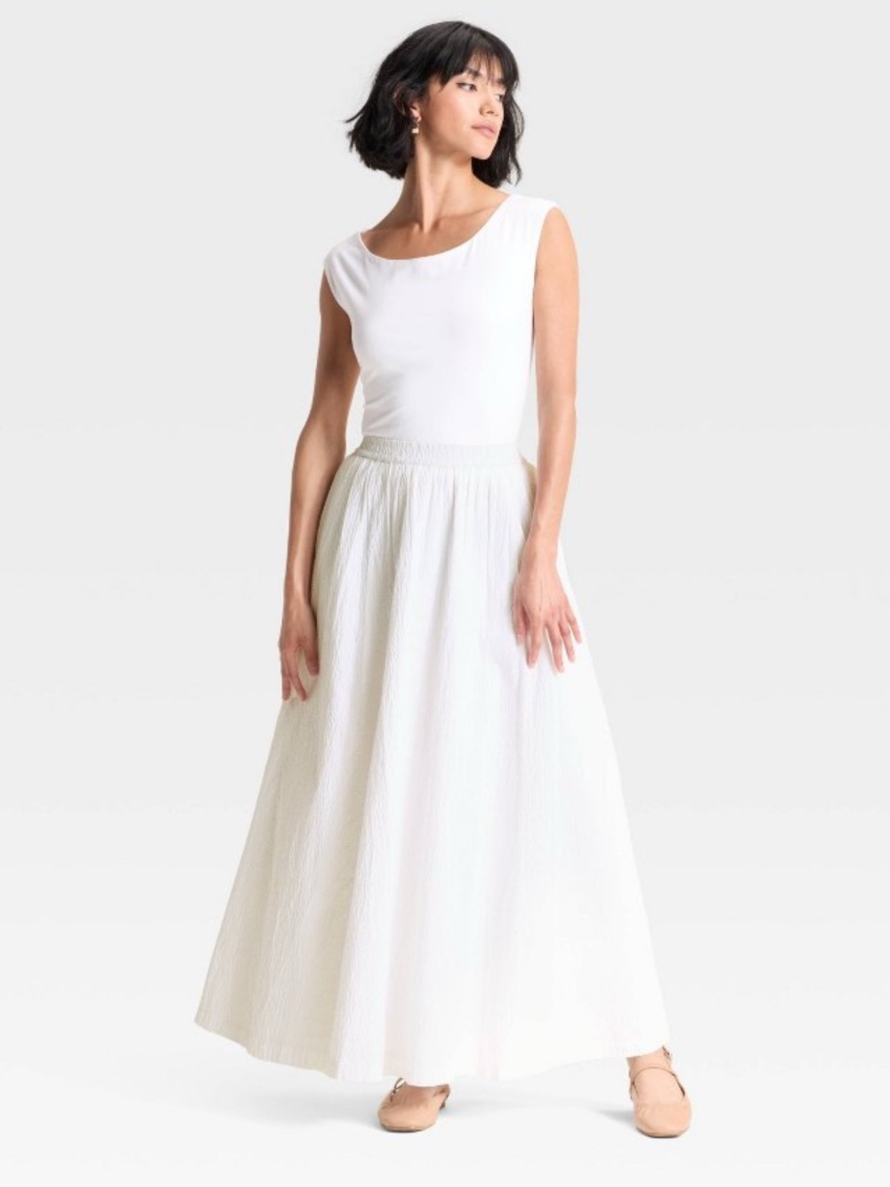 Target White Maxi Skirt – Flowing Full-Length Silhouette white nwt